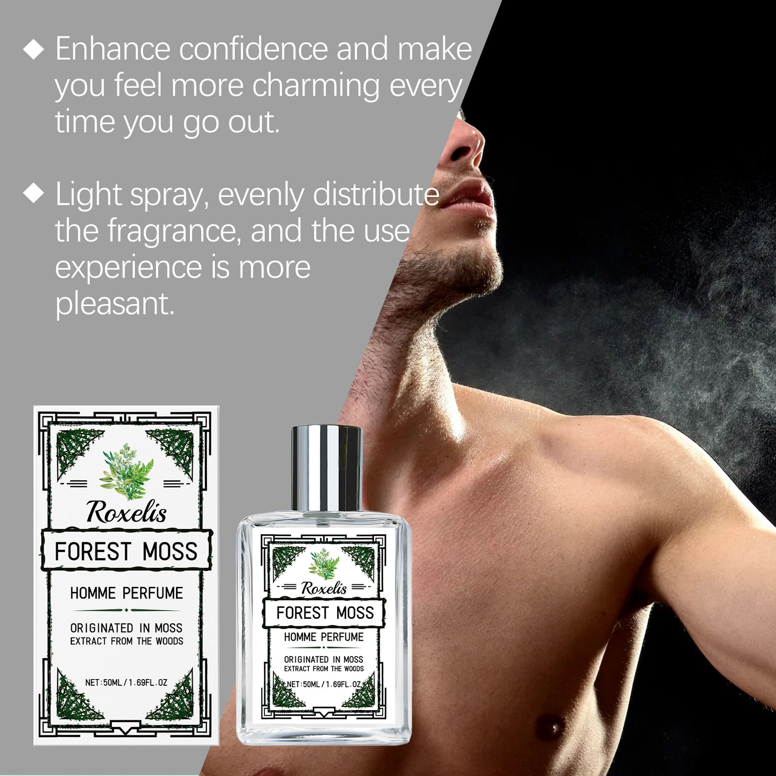 Perfume Fragrance List - Roxelis 50ml Herren-Körperduft Frischer Wald-Holz-Duft Elegant